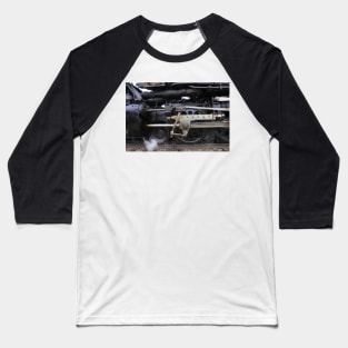 Big Boy 4014 closeup with steam and railroad track's. Baseball T-Shirt